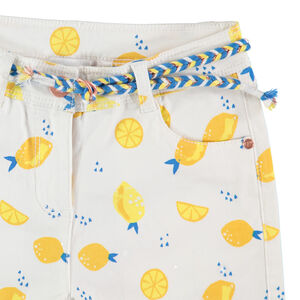 Pantacourt twill εμπριμέ με ζώνη  