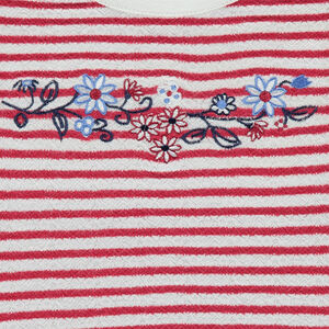 Tee-shirt manches longues rayé en jacquard effet dentelle 