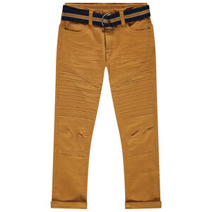 Υφασμάτινο παντελόνι νηματοβαφή με αφαιρούμενη ζώνη 