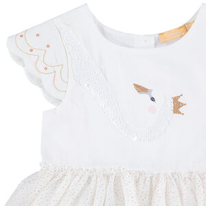 Γιορτινό φόρεμα από δύο υλικά με αφαιρούμενη κάπα από τούλι 