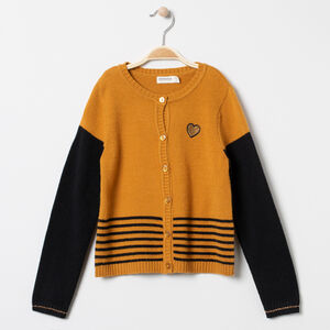 Gilet en tricot à rayures patché 