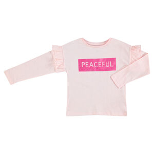 Μπλούζα ζέρσεϊ με βελουτέ φράση και βολάν 