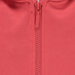 Φανελένια ζακέτα με κουκούλα και φερμουάρ 