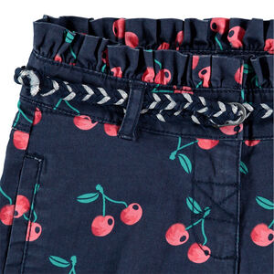 Σόρτς σε  twill εμπριμέ με ζώνη πλεκτή  