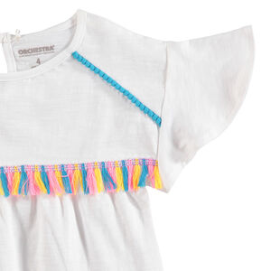 Σύνολο μπλούζα με φουντίτσες και κοντό κολάν 