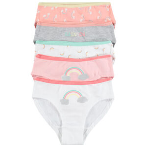 Σετ 5 βαμβακερά βρακάκια με διακοσμητικά μοτίβα 