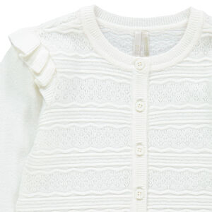 Gilet en maille fantaisie et volants 