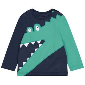 T-shirt manches longues motif crocodile en coton bio 