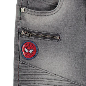 Τζιν με φθαρμένη όψη, επένδυση από μικροφλίς και σήματα με τον Spiderman της ©Marvel  