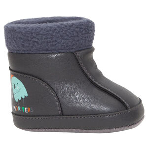 Μπότες ημίψηλες με τελείωμα ψεύτικη γούνα 