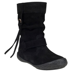 Bottines en cuir suédé avec tige fluide et lien fantaisie du 24 au 27 