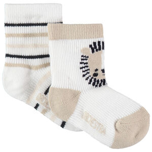 Σετ 2 ζευγάρια κάλτσες με ζακάρ μοτίβο / ρίγες 