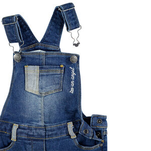 Σαλοπέτα τζιν με φθαρμένη όψη και διακοσμητικά σήματα και κεντήματα 