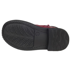 Bottines bordeaux à zip et bijou coeur fantaisie du 28 au 35 