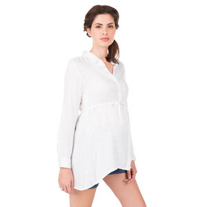 Μακρυμάνικο πουκάμισο εγκυμοσύνης και θηλασμού με κορδελάκια 