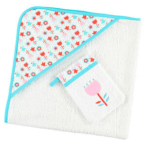 Cape de bain éponge avec broderies  