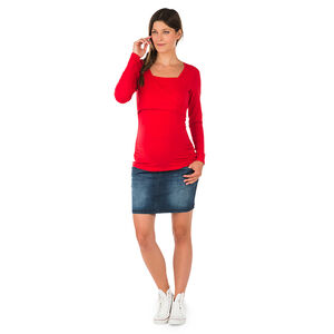 Τζιν φούστα εγκυμοσύνης με used όψη και μόνιμες τσακίσεις 