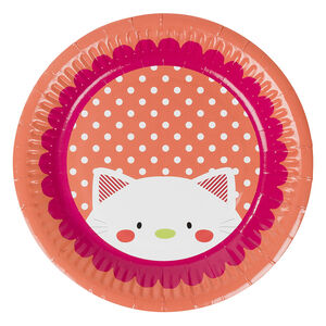Σετ με 10 χάρτινα πιάτα γενεθλίων με μοτίβο γάτα 
