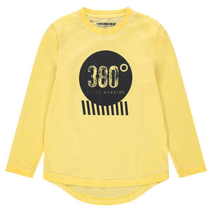 Παιδικά - Κοντομάνικη μπλούζα ζέρσεϊ νηματοβαφή με στάμπα 