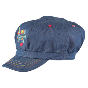 Βαμβακερό καπέλο από σαμπρέ ύφασμα με φαντεζί κεντήματα 