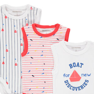 Σετ  5 bodies αμάνικαμε θαλασσινό θέμα  