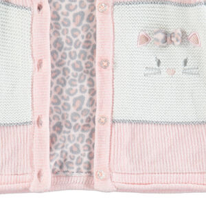 Gilet en tricot doublé polaire imprimé léopard 