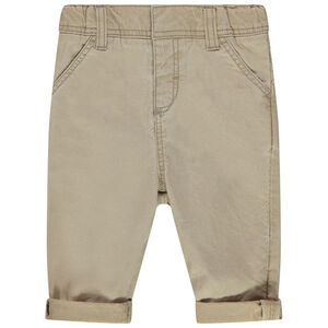 Pantalon beige effet used à poches italiennes 