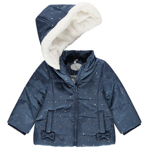 Καπιτονέ μπουφάν με λαμπερές λεπτομέρειες  και  επένδυση sherpa 