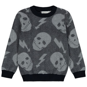 Pull en tricot à têtes de mort en jacquard 