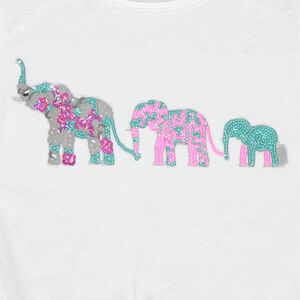 Μπλούζα κοντομάνικη και  σχέδιο ελέφαντες με παγιέτες και φιόγκο  