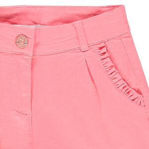 Σορτς βαμβακερό με βολάν στις τσέπες 