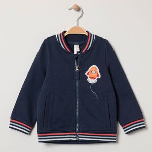 Gilet en molleton à détails rayés et print fusée 