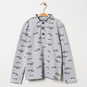 Polo manches longues col mao 