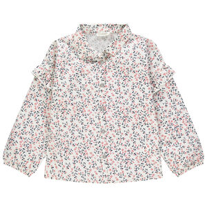 Chemise à fleurs all-over et volants 