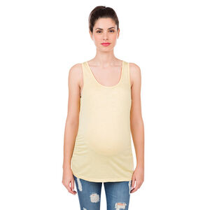 Αμάνικο μονόχρωμο τοπ εγκυμοσύνης από slub ύφασμα 