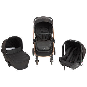 Καρότσι trio Tessa μαύρο& σαμπανί 