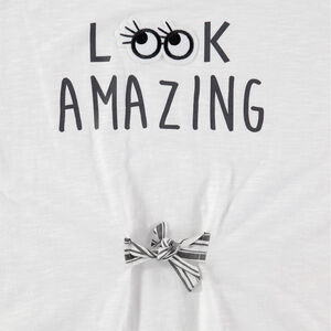 Παιδικά - Κοντομάνικη μπλούζα με βολάν και κορδόνια που δένουν 