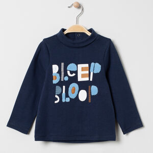 Sous-pull col roulé à inscription en bouclette  