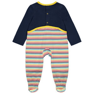 Φορμάκι βαμβακερό ριγέ και τύπωμα Mickey Disney 