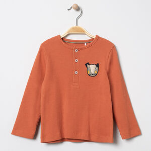 T-shirt manches longues en maille fantaisie motif animal 