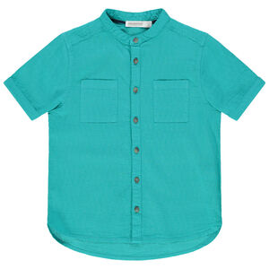 Πουκάμισο κοντομάνικο με μάο γιακά και τσεπάκια 