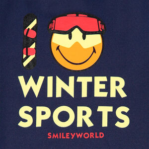 Μακρυμάνικη ζέρσεϊ μπλούζα με στάμπα ©Smiley μπροστά 