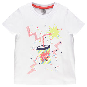 Tee-shirt manches courtes en jersey print fantaisie 