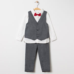 Ensemble avec chemise étoilée, gilet serveur et pantalon 