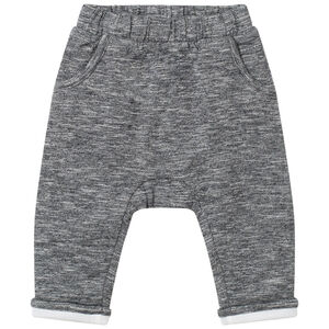 Pantalon en maille chinée doublé jersey 