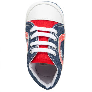 Υφασμάτινα μαλακά αθλητικά σε τζιν ύφανση με φάσες που κάνουν αντίθεση 