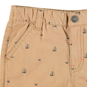 Bermuda en toile imprimé bateaux all-over 