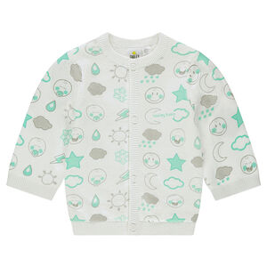 Πλεκτή ζακέτα με επένδυση ζέρσεϊ με μοτίβο ©Smiley 