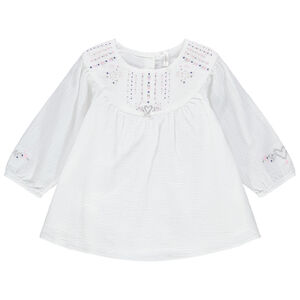 Μακρυμάνικη τουνίκ με φαντεζί μεταλλιζέ μοτίβα 