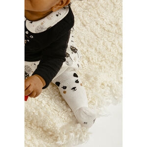 Lot de 2 collants épais motif ours en jacquard 